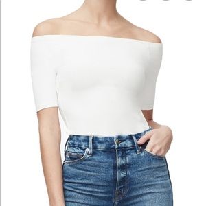 NWT GOOD AMERICAN OFF SHOULDER CROP TOP SIZE 0